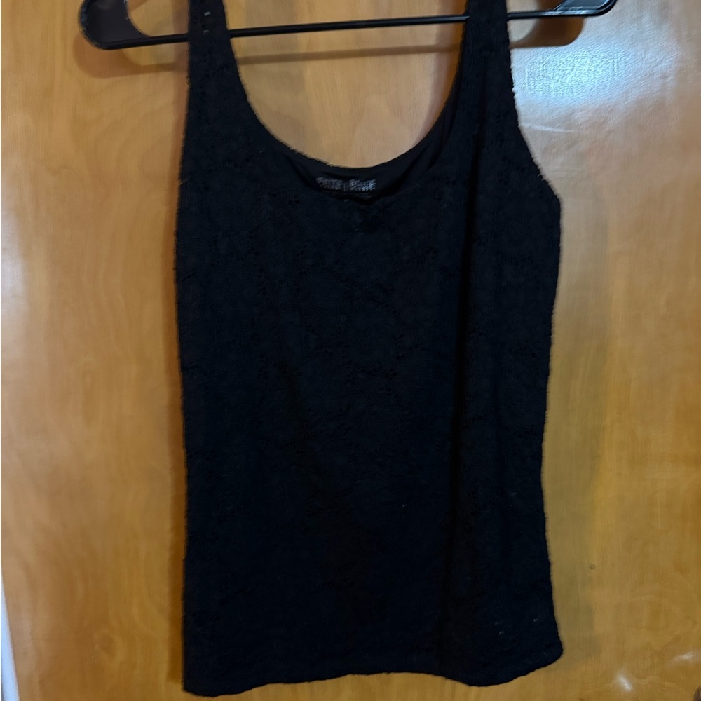White House Black Market Fitted Black Sleeveless Tank Top